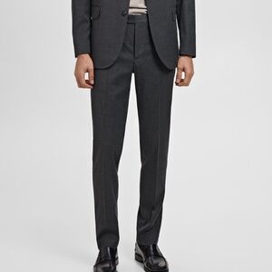 Mango Charcoal Dress Pants for Men MILAN SLIM-FIT SUIT PANTS